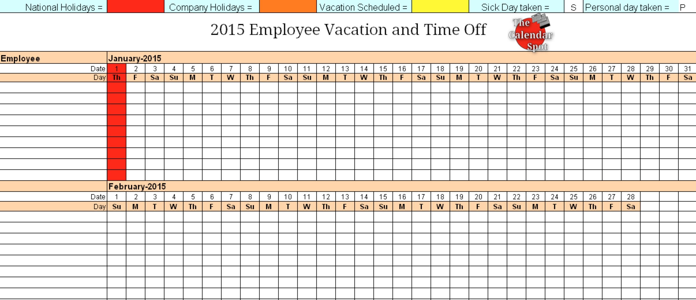 007 Template Ideas Vacation Calendar Excel Example Templates pertaining to Pto Calendar Template