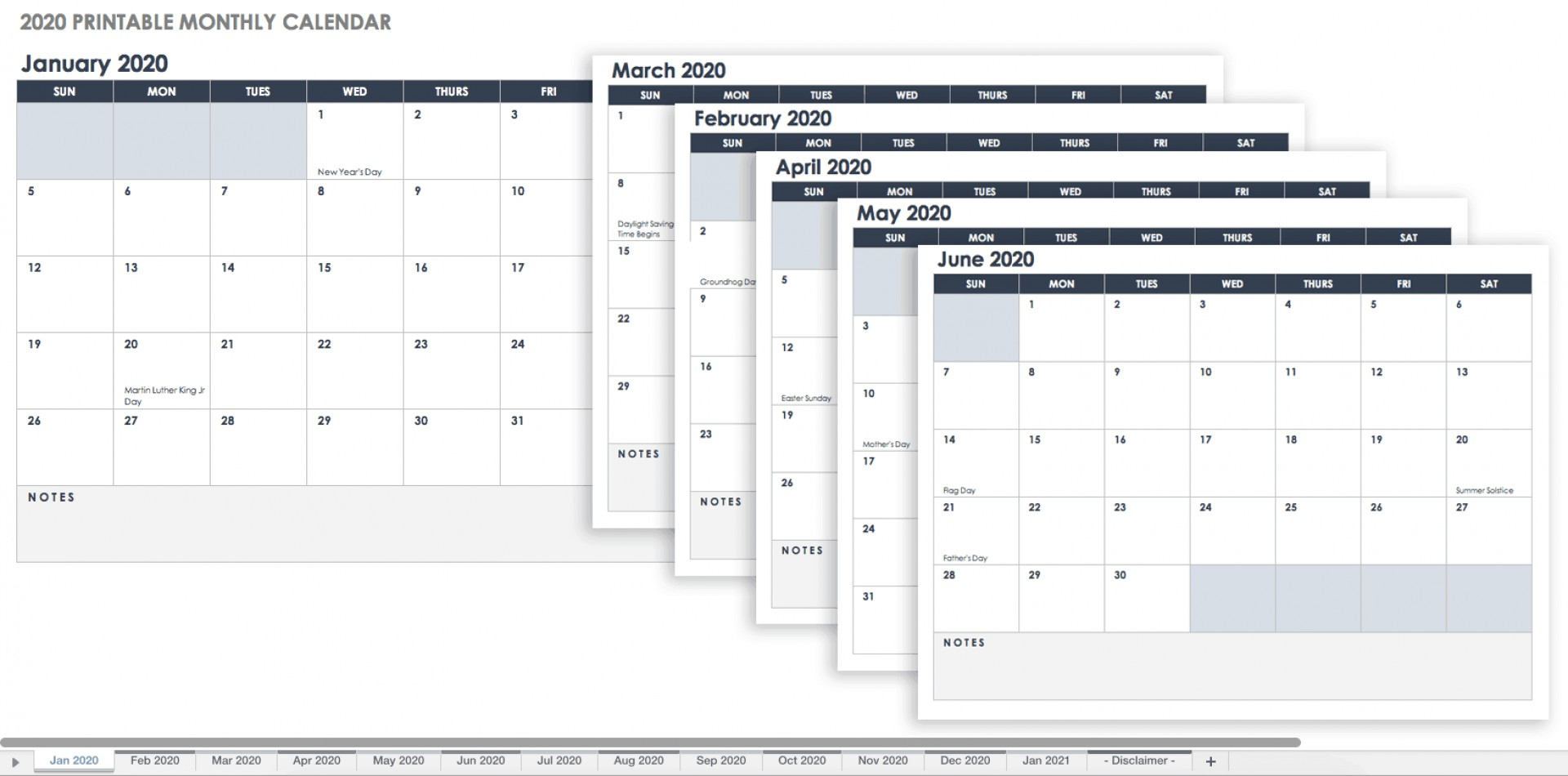 Vertex42 Monthly Calendar ⋆ Calendar For Planning