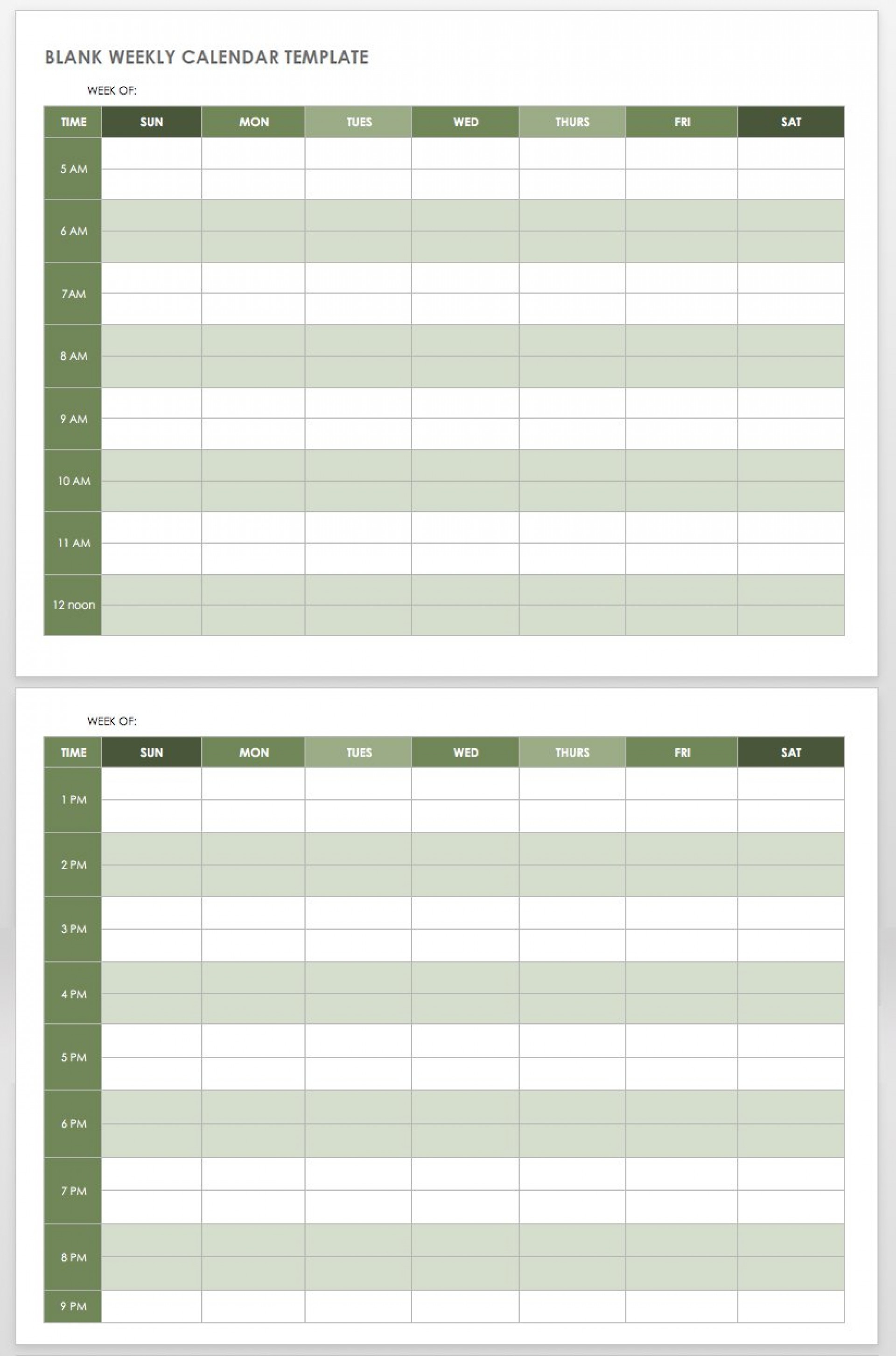 019 Template Ideas Free Printable Daily Calendar With Time in One Week Calendar With Time Slots