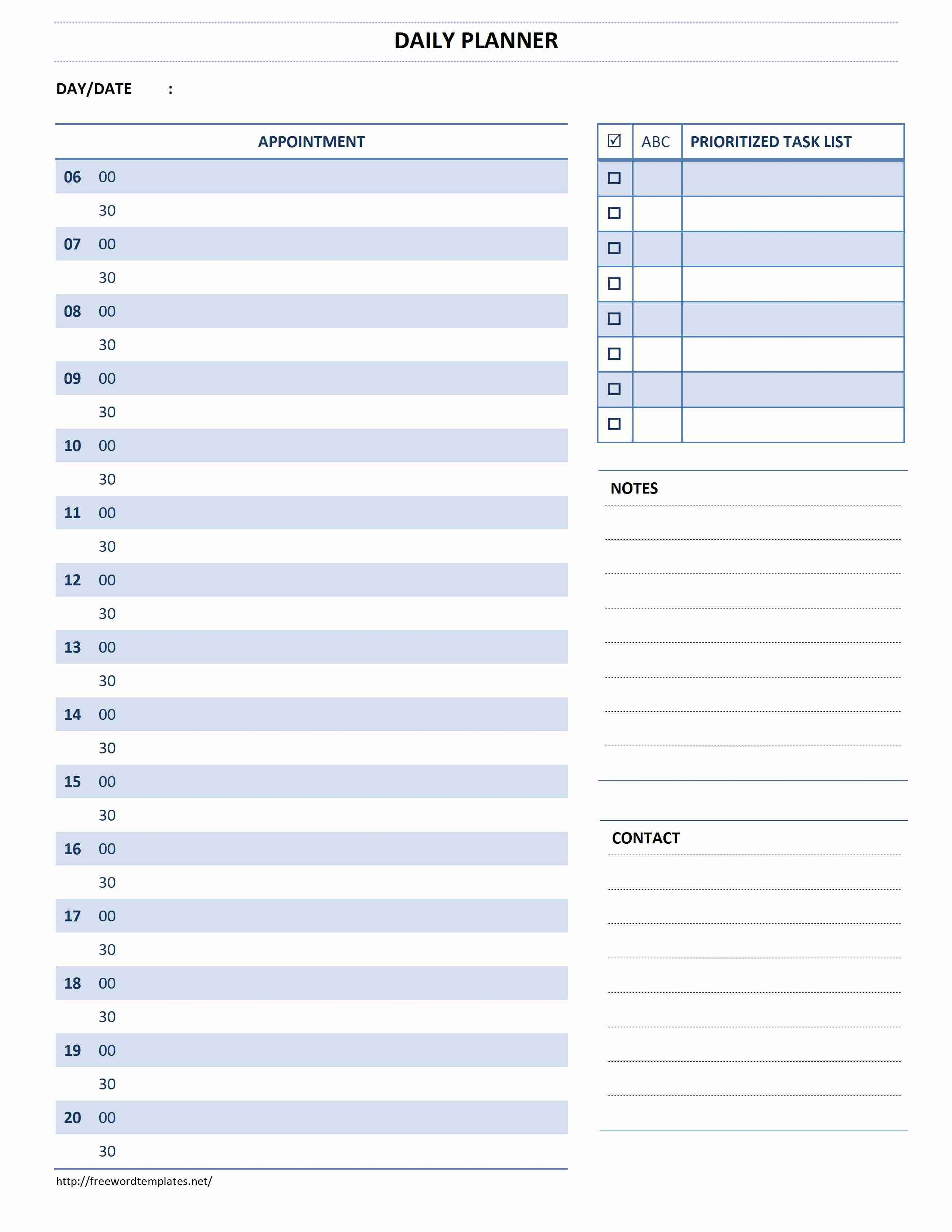 026 Free Daily Calendar Template Printable With Time Slots throughout Daily Planner With Time Slots Printable