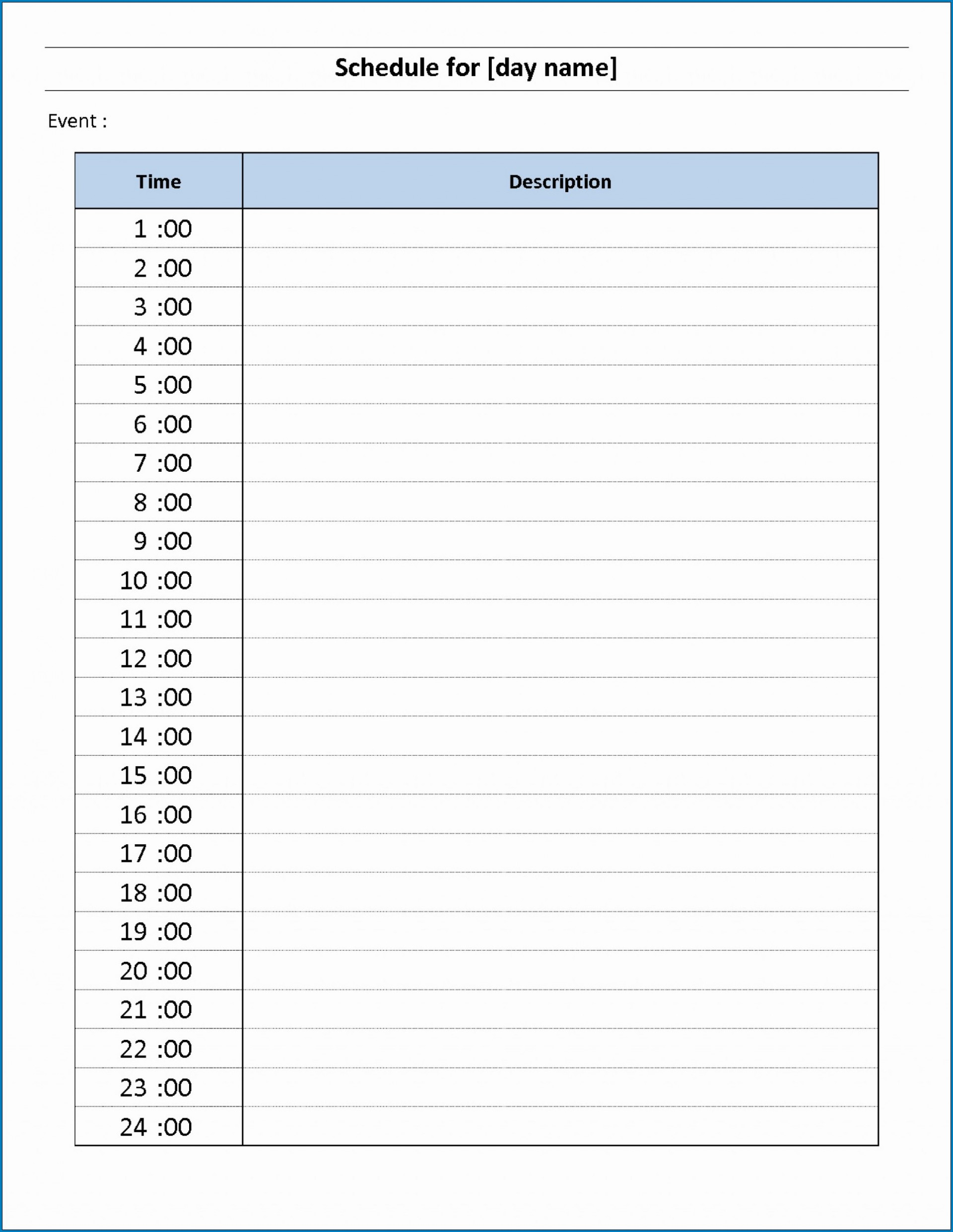 027 Example Of Hourly Planner Pdf Template Ideas Daily with regard to Hourly Day Calendar
