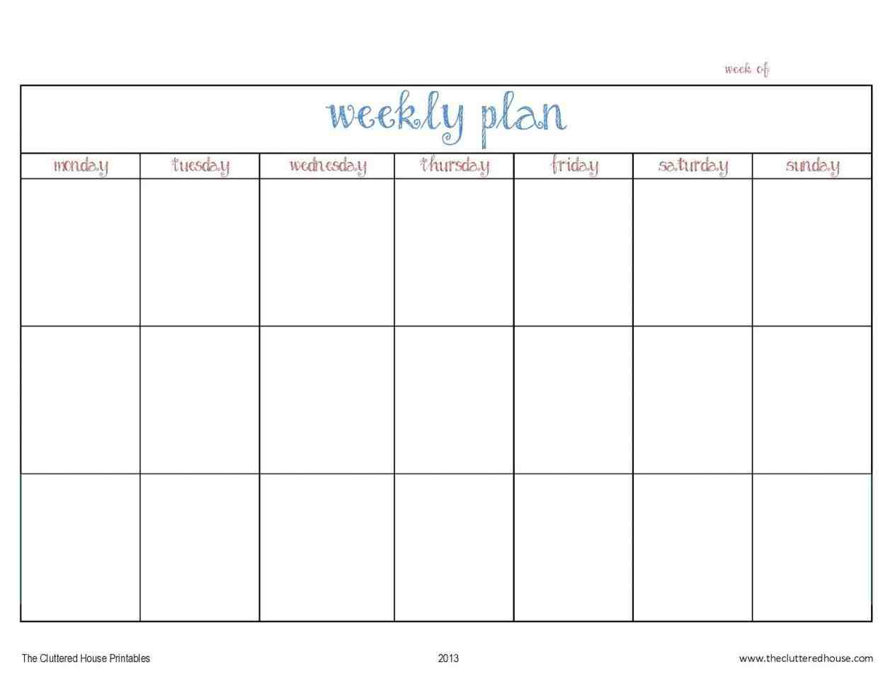 033 Weekly Planner Template Microsoft Word Ideas regarding Free Printable 5 Day Calendar