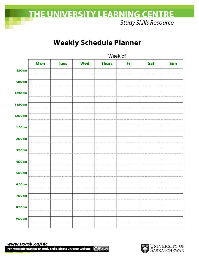 044 Weekly Schedule Template Word Doc School Timetable Excel in Free Weekly Schedule
