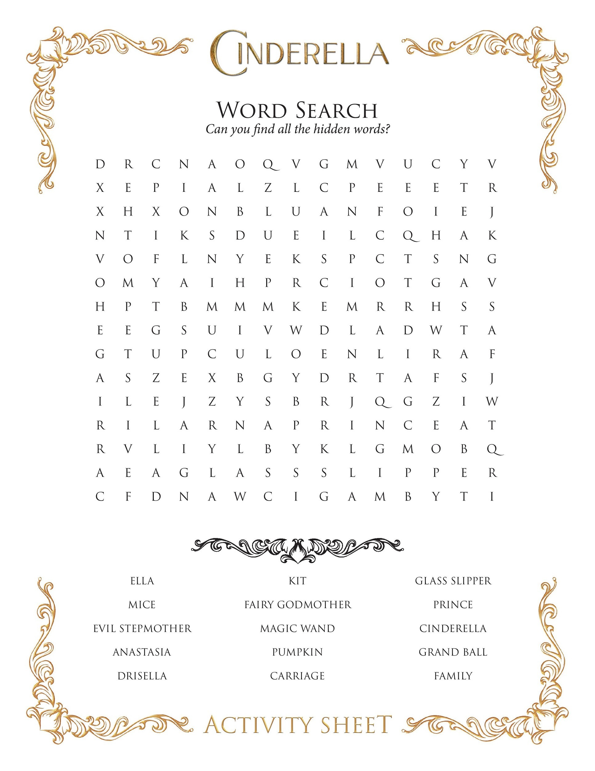 15 Free Disney Word Searches | Kittybabylove inside Disney Princesses Word Search