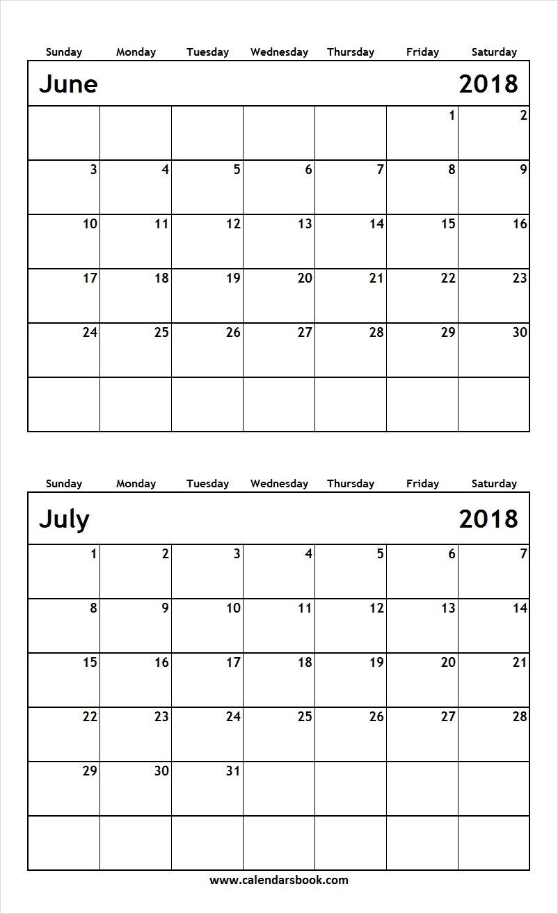2 Month Calendar Template June July | Example Calendar Printable for Two Month Calendar Template