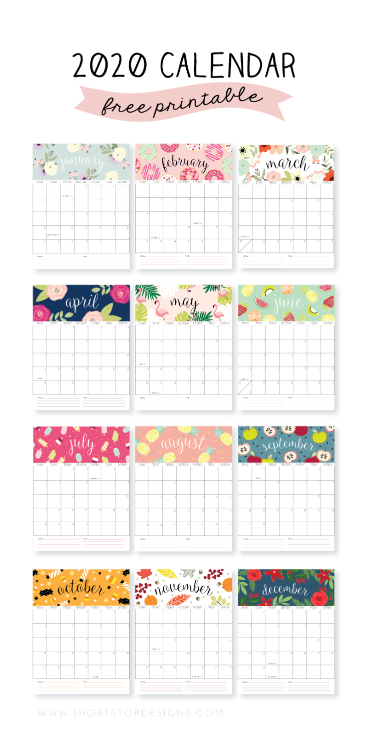 20 Free Printable 2020 Calendars  Lovely Planner for Printable Disney Calendar 2020