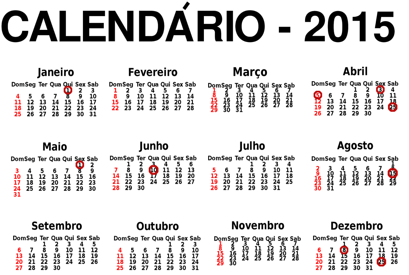 2015: Feriados E Finsdesemana Compridos with regard to Calendario Dezembro De 2015