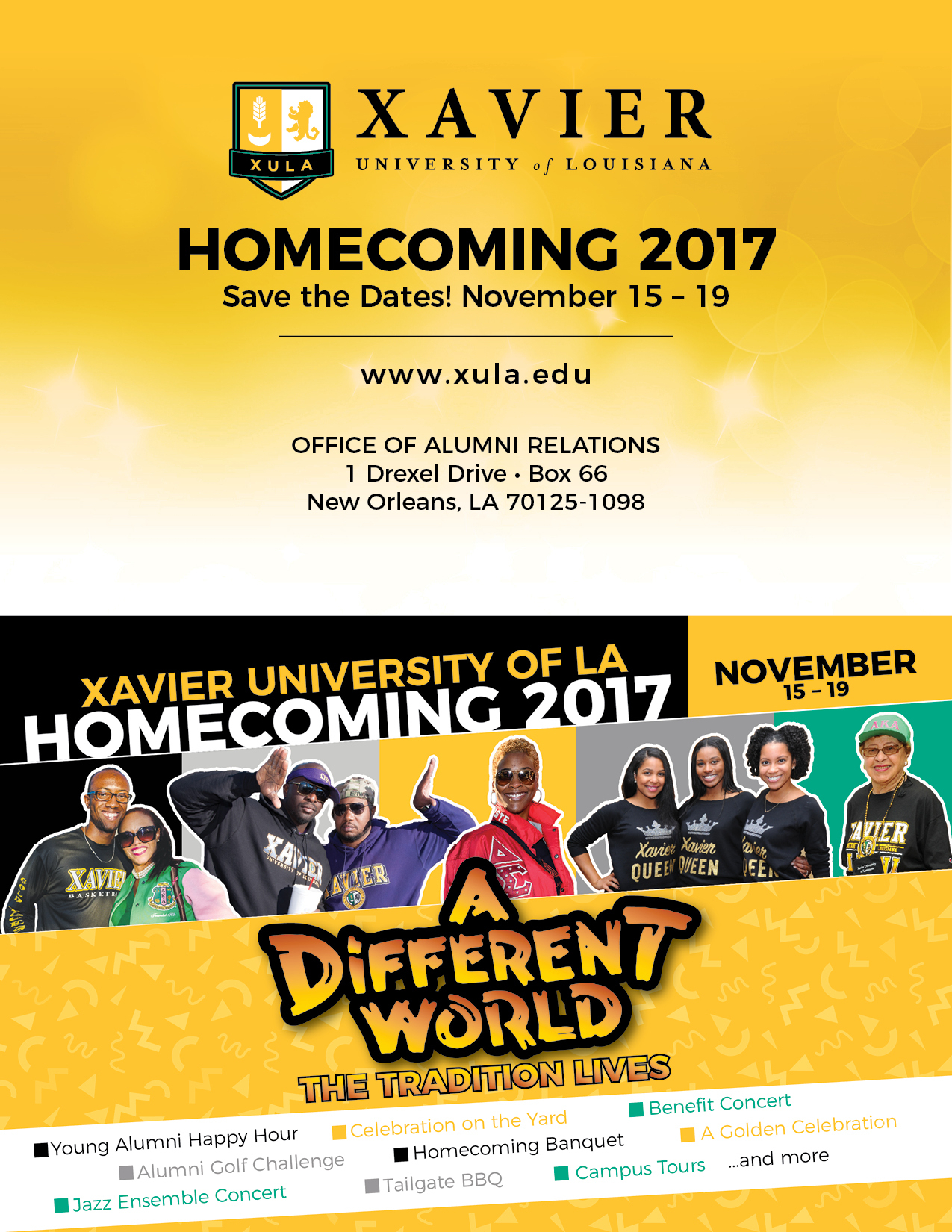2018 Homecoming Schedule pertaining to Xavier Academic Calendar