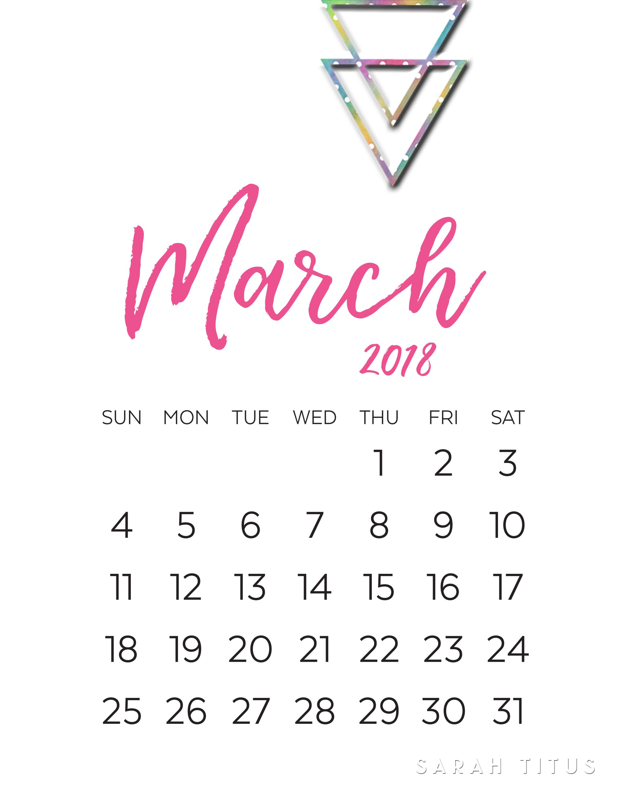 2018 Modern Monthly Calendars Printables | November throughout Sarah Titus Calendar