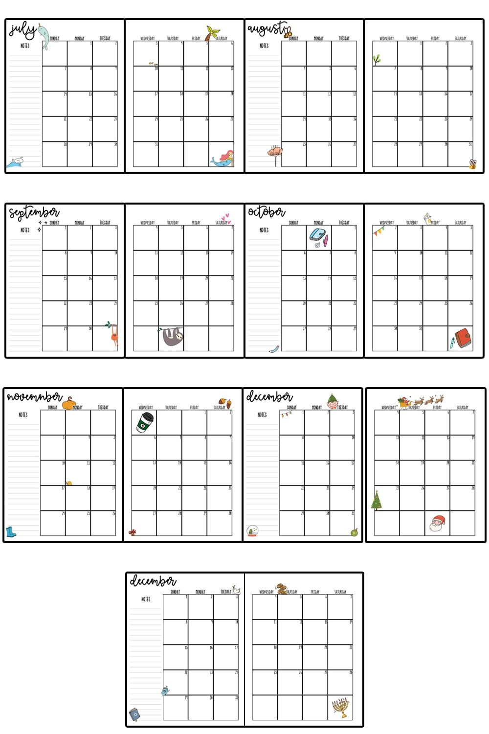 2019 Printable Calendar | Monthly Calender, Blank Monthly within Blank One Month Calendar