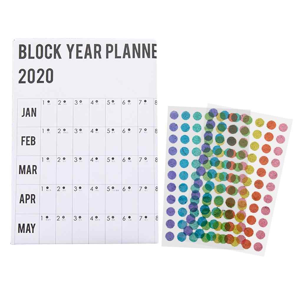 2020 Annual Plan Year Round Plan 365 Days Sticker Habits Develop Schedule  Reminder Countdown Note Calendar Table within 365 Day Countdown Calendar