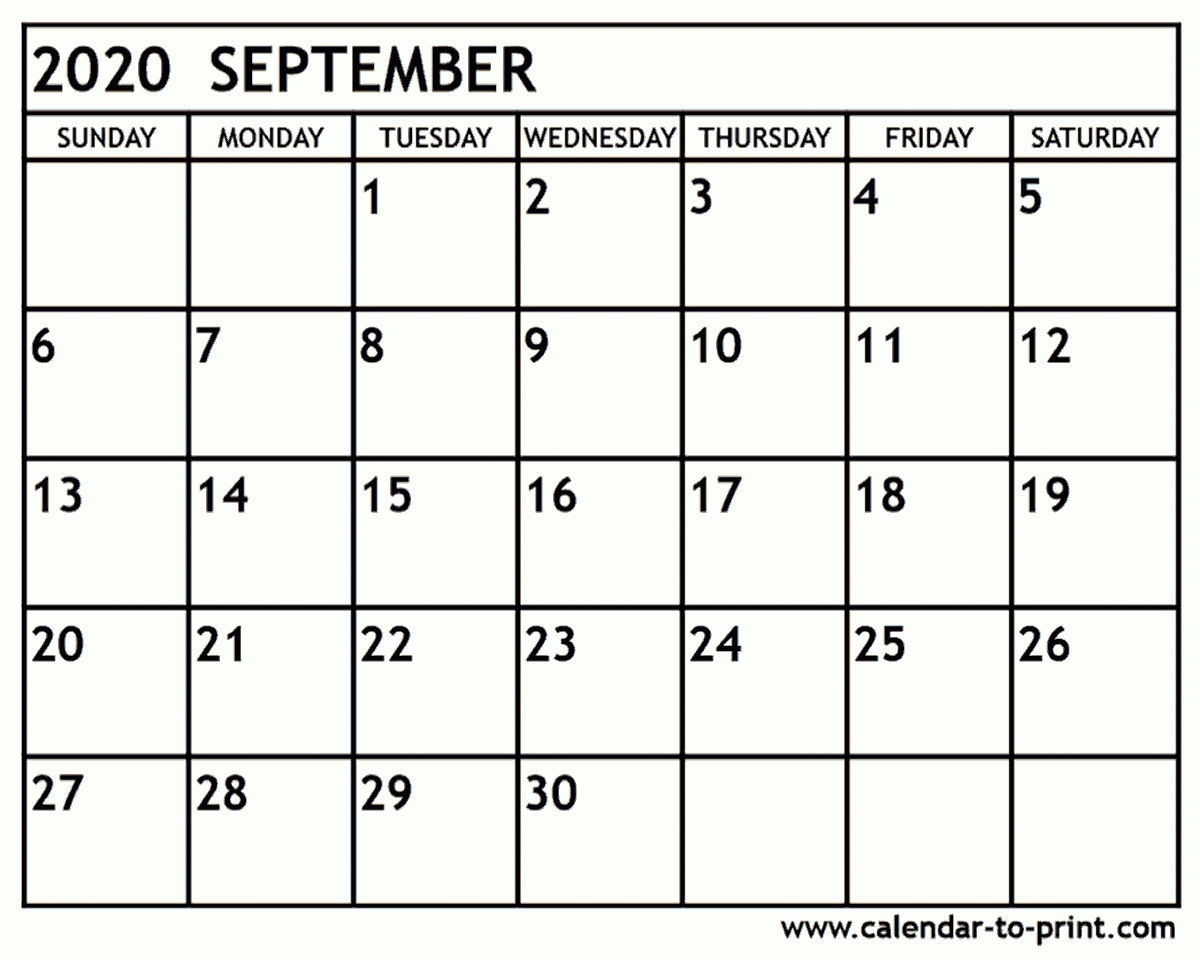 2020 Calendar For August And Sept | Example Calendar Printable pertaining to August 2020 And September 2020 Calendar