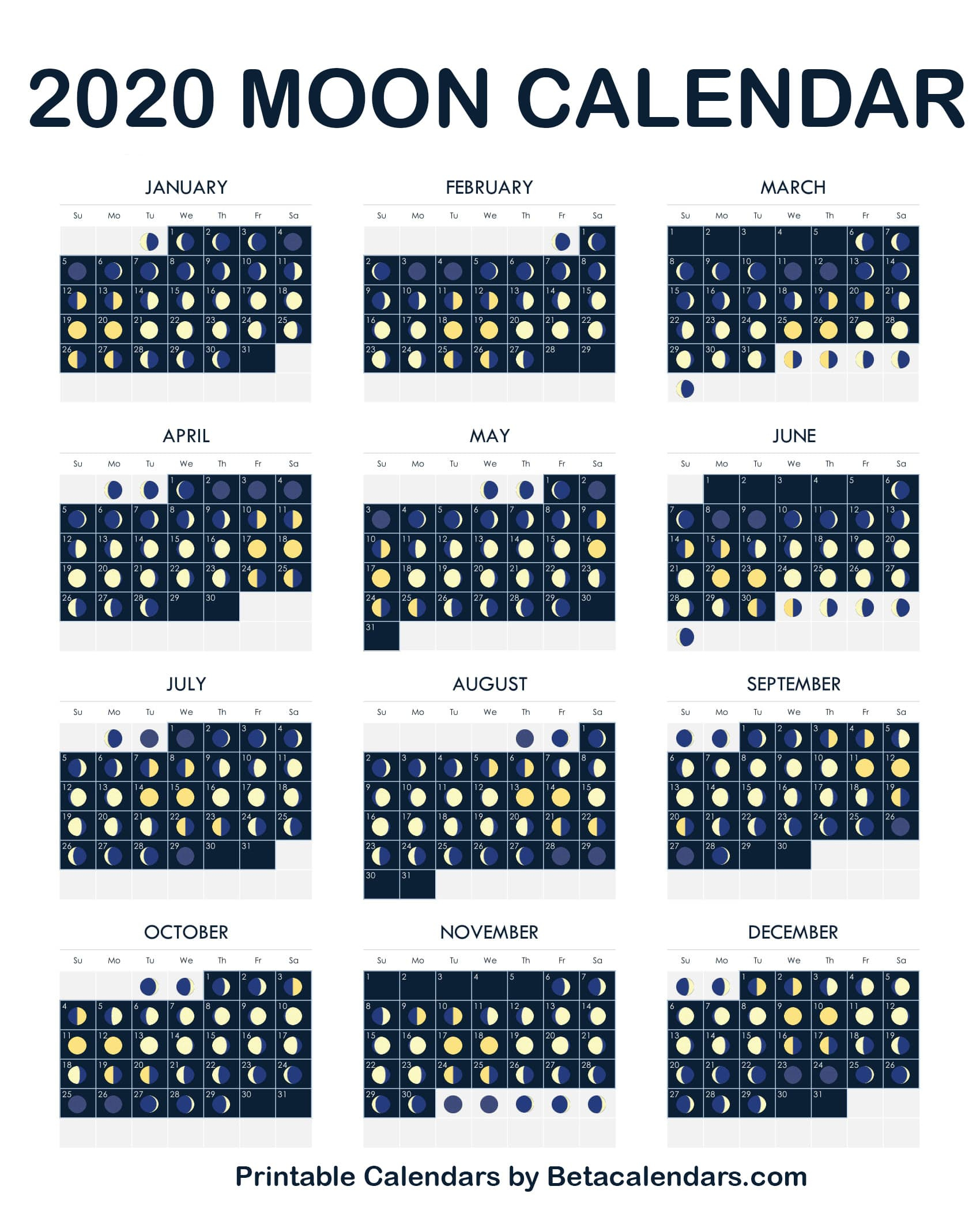 2020 Calendar  Free Printable Yearly Calendar 2020 throughout Lunar Calendar October 2020