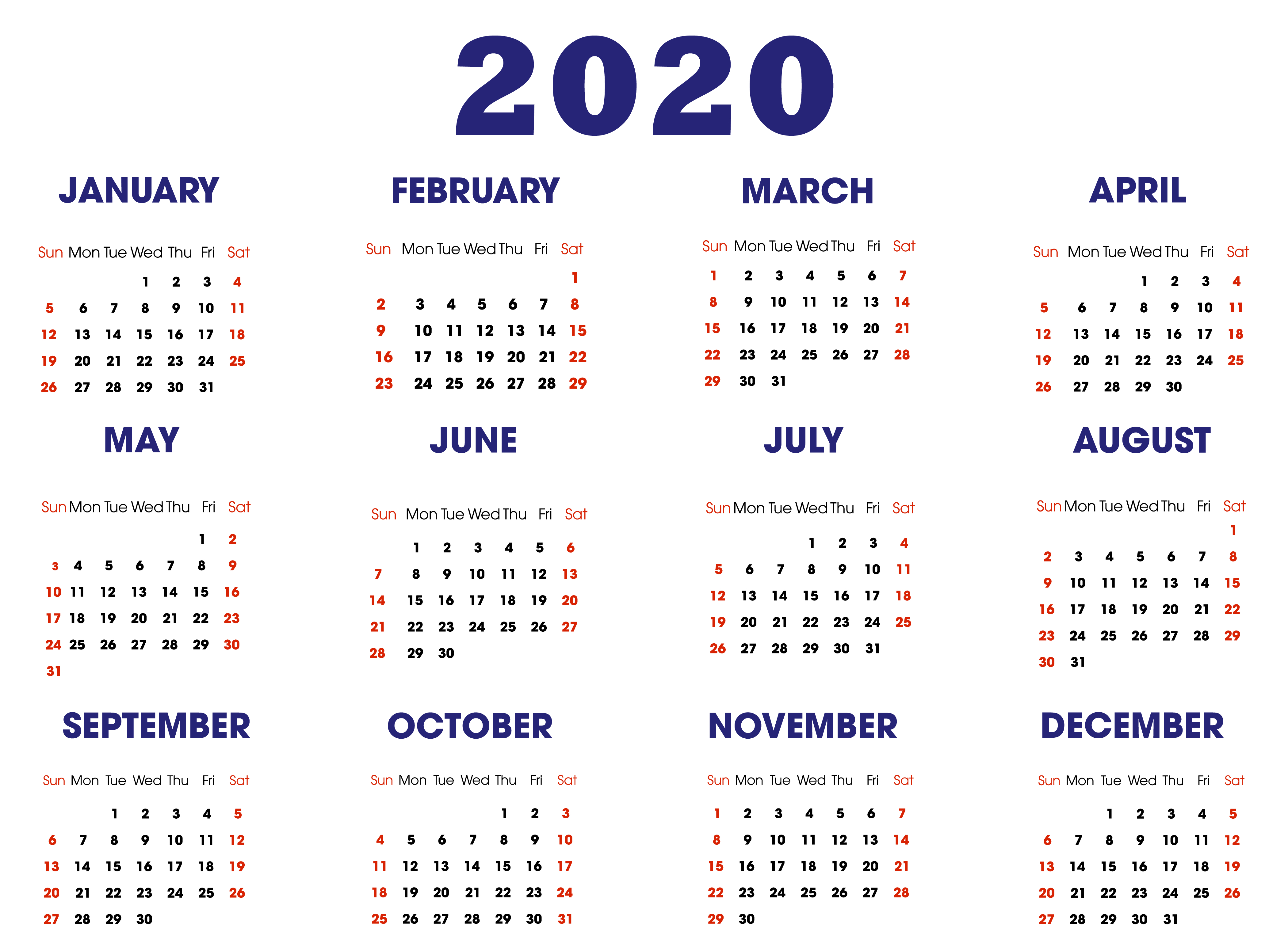 2020 Calendar Template | Printable Calendar Template, Free intended for Printable Calendar 2020 With Time Slots