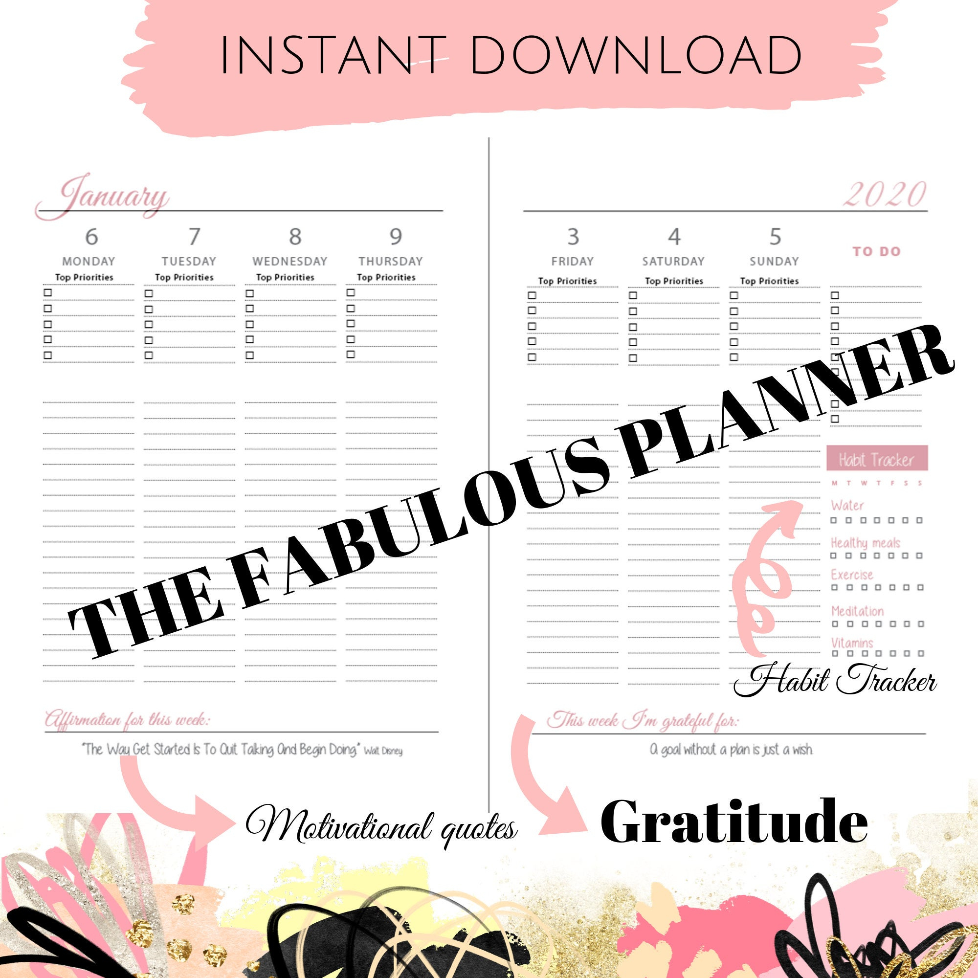 2020 Dated Printable A5 Weekly Planner  The Fabulous Planner within Qut Calendar 2020