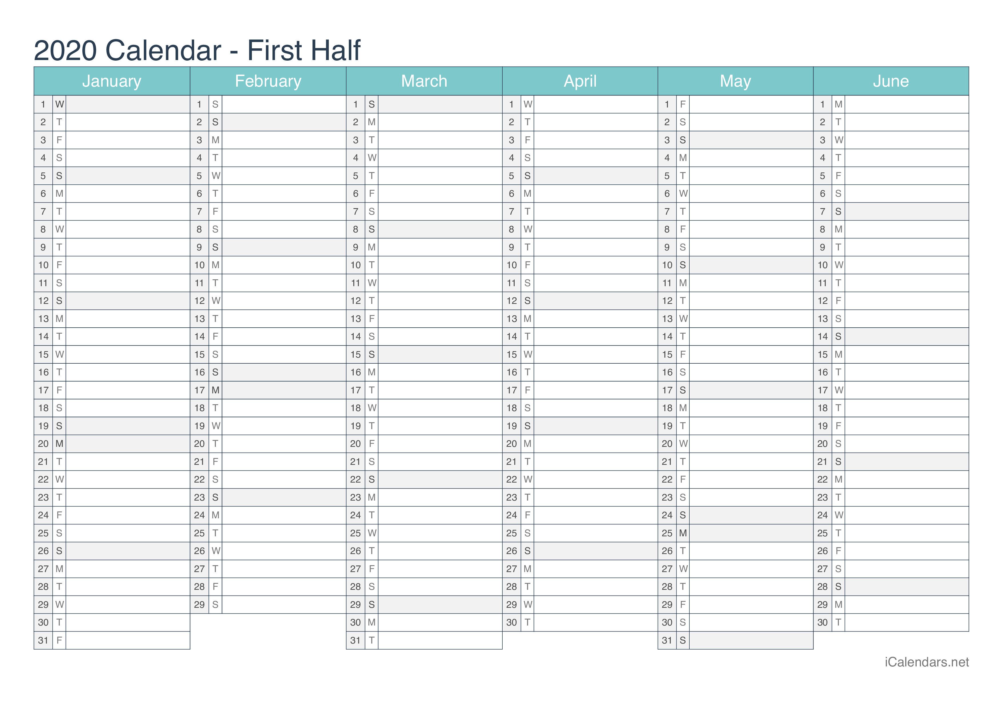 2020 Printable Calendar  Pdf Or Excel  Icalendars with regard to 2020 Excel Calendar