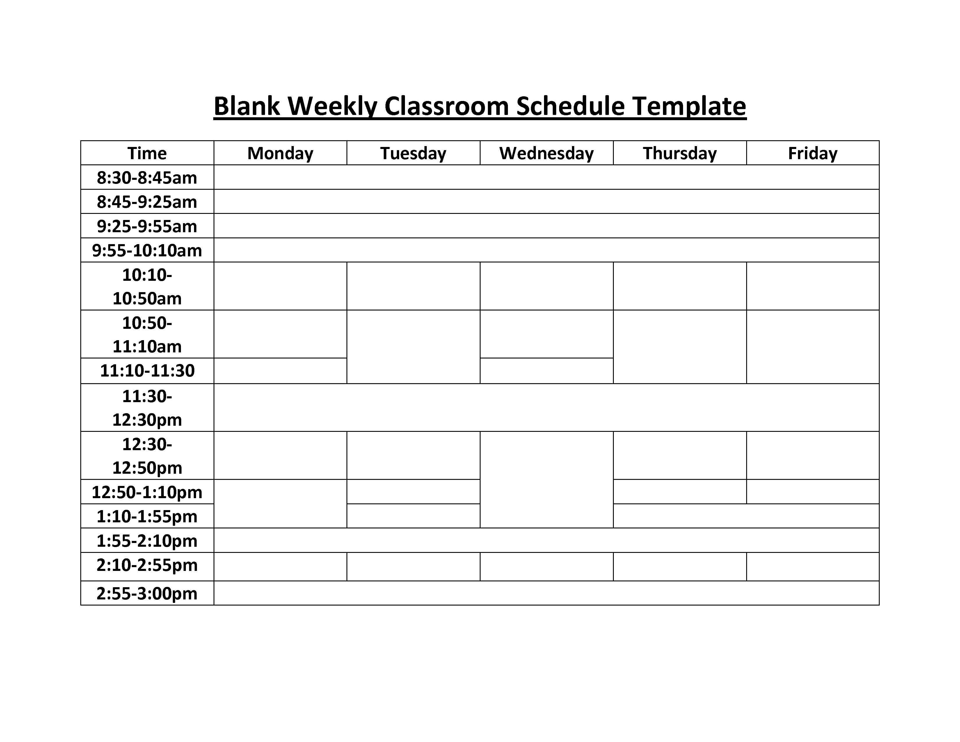 21 Images Of Elementary School Schedule Template Blank throughout Blank Class Schedule Template