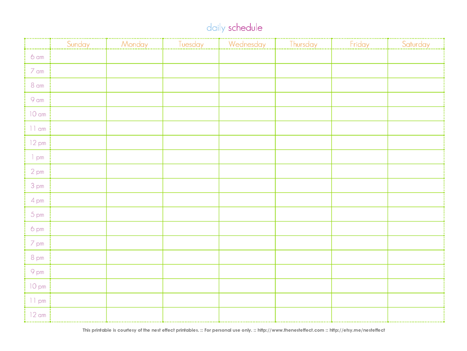 24 Hour Schedule Template Free ]  24 Hour Weekly Schedule intended for 24 Hour Planner Template