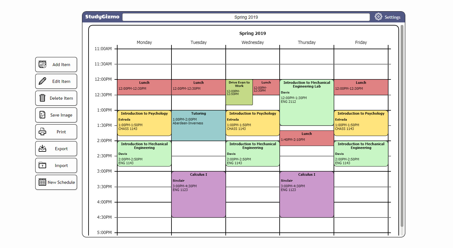 free work schedule calendar maker