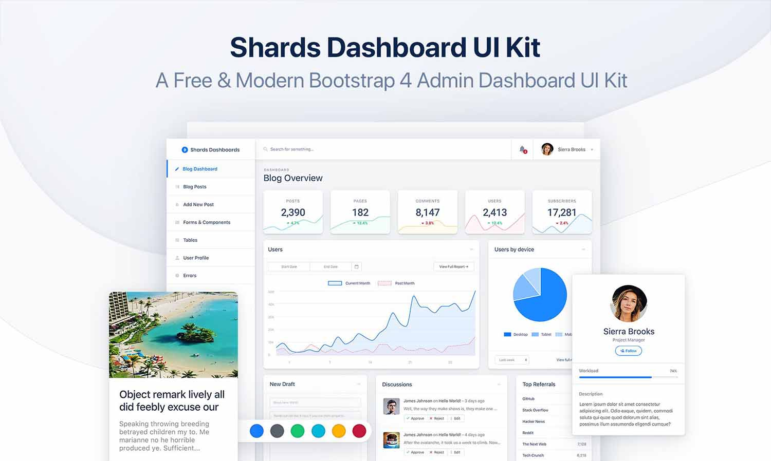 30+ Free Bootstrap Dashboard Templates For 2019 – Designrevision in Klorofil Admin Template