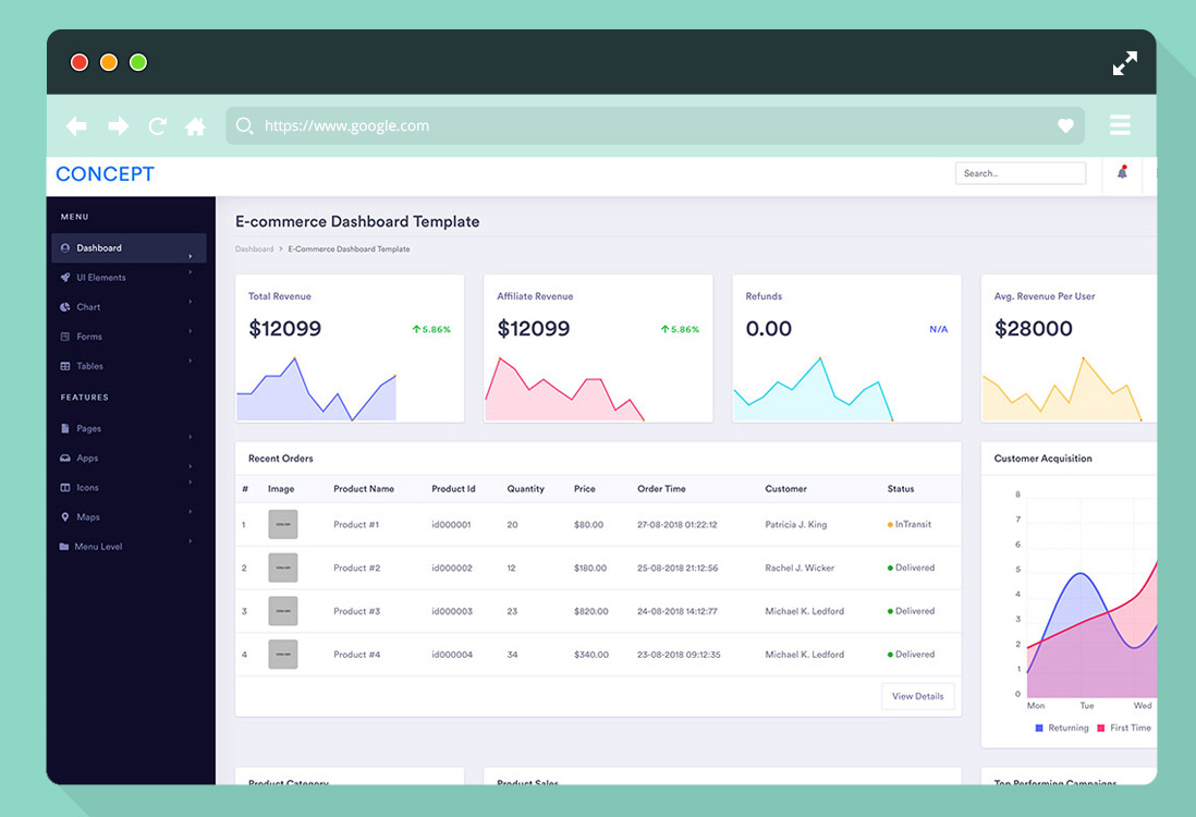 36 Free Bootstrap Admin Dashboard Template For A Powerful for Bootstrap 4 Calendar Icon