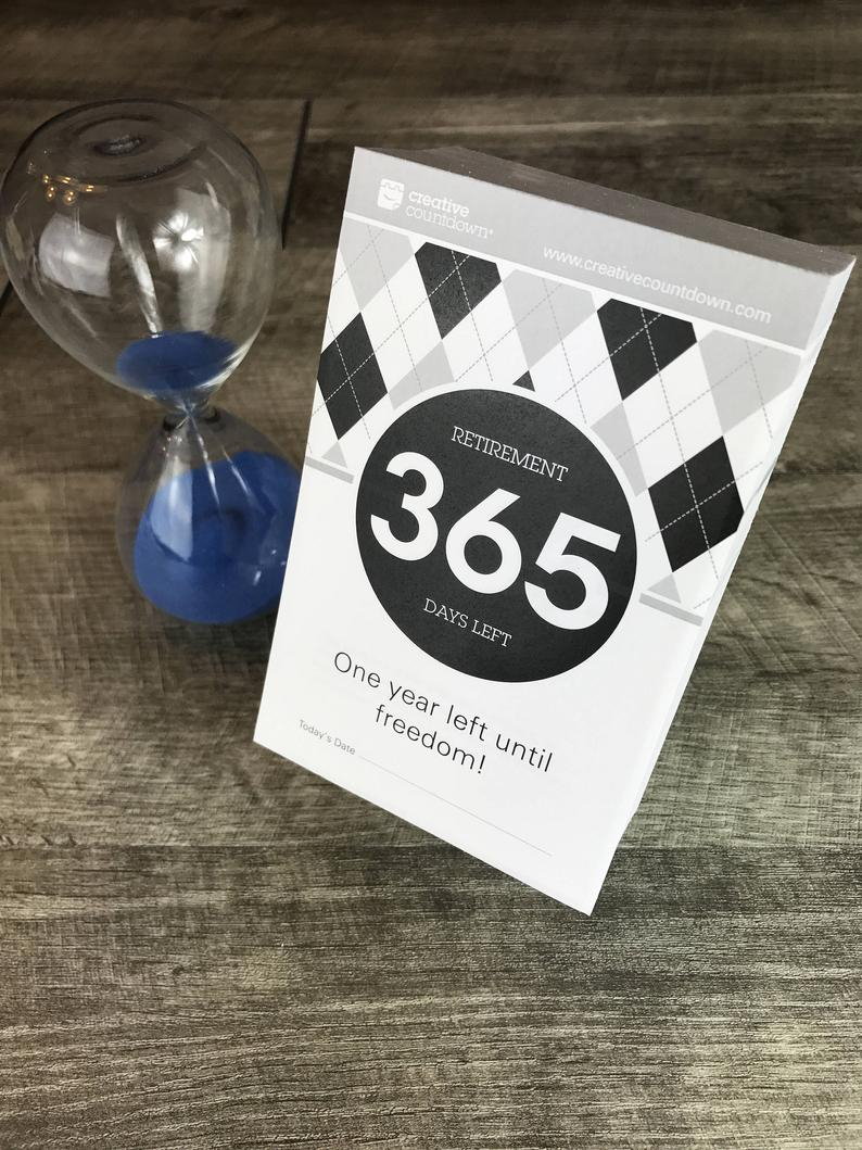 365Day Countdown To Retirement Tearoff Calendar, 1 Year Until Retirement! for 365 Countdown Calendar
