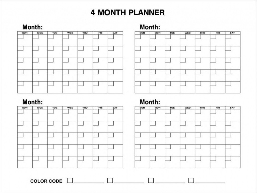 4 Month Blank Calendar Template | Calendar Printing Example regarding 4 Month Calendar Template
