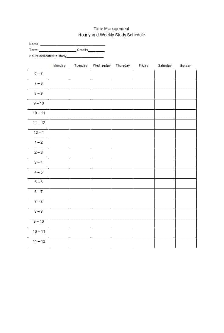 43 Effective Hourly Schedule Templates (Excel &amp; Ms Word) ᐅ pertaining to Hourly Calendar Printable
