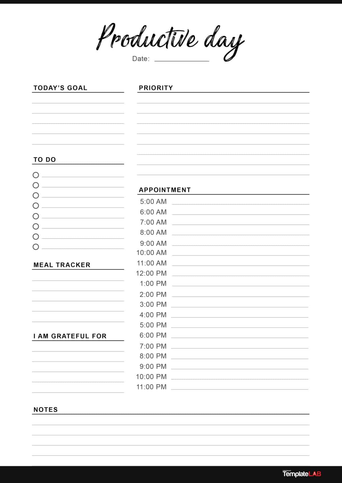 47 Printable Daily Planner Templates (Free In Wordexcelpdf) for Free Printable Daily Planner Template