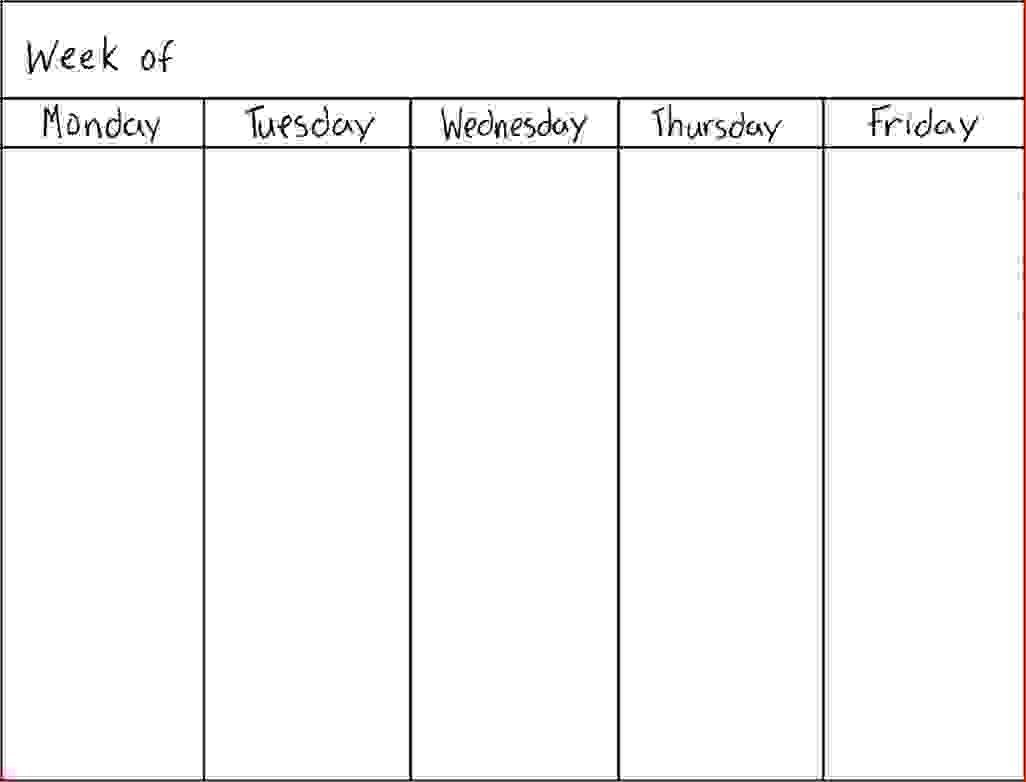 7 Day Weekly Schedule Template Physicminimalisticsco 7 Day regarding 7 Day Blank Calendar