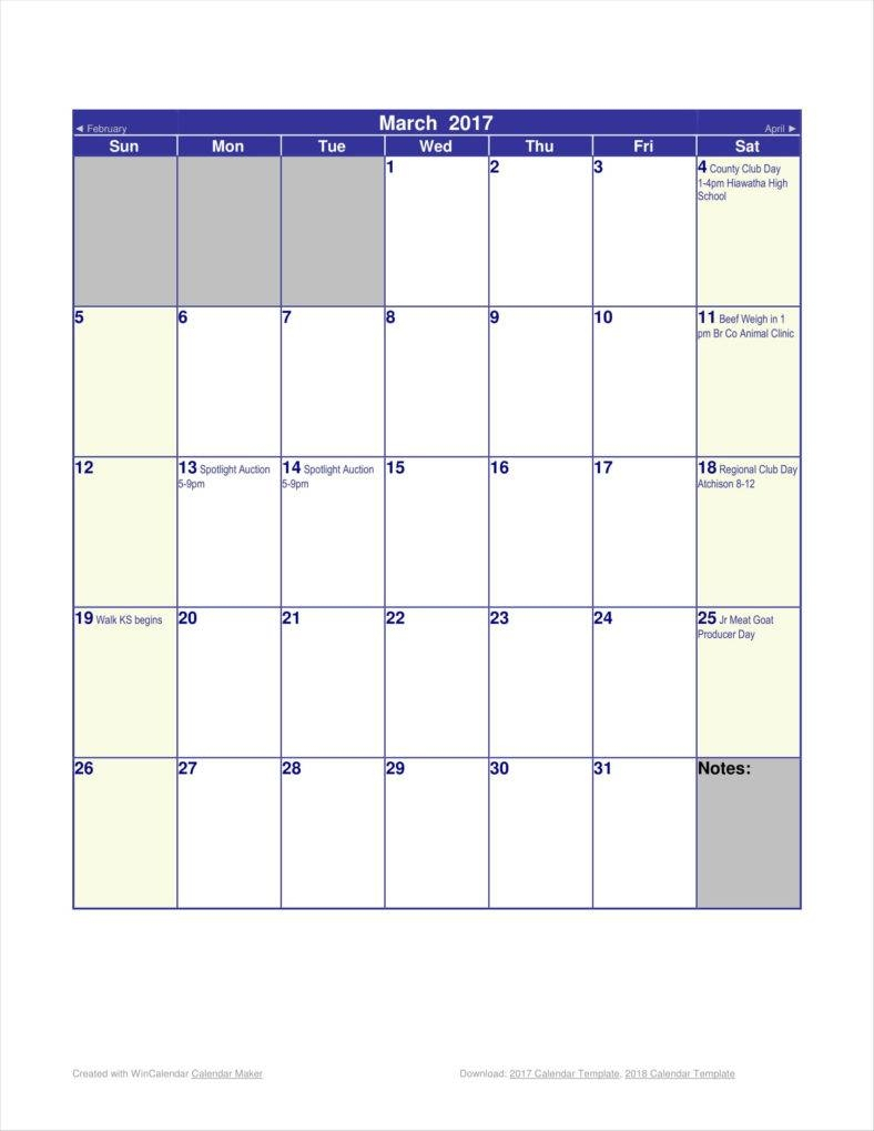 9+ Daycare Calendar Templates Free Samples, Examples Formats intended for Kindergarten Monthly Calendar Printable