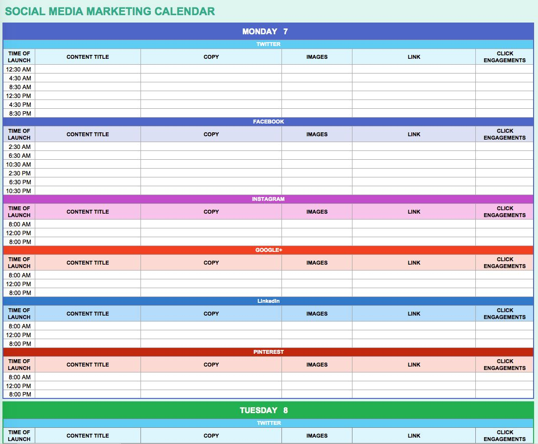 9 Free Marketing Calendar Templates For Excel  Smartsheet regarding Smartsheet Marketing Calendar