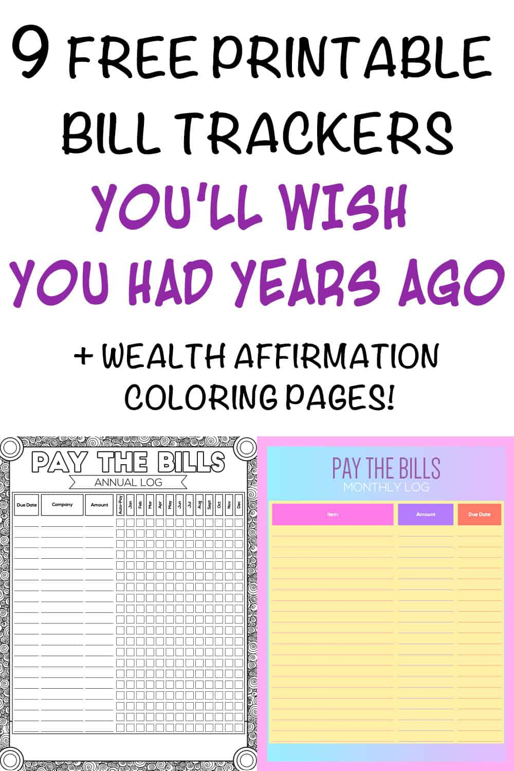9+ Printable Bill Payment Checklists And Bill Trackers  The for Free Printable Monthly Bill Payment Log