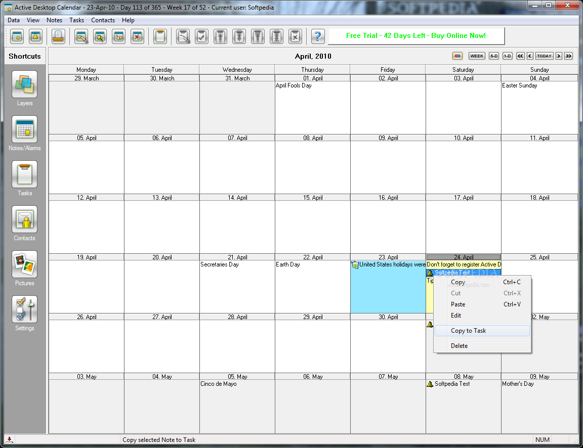Active Desktop Calendar 7.9 Build 100226 X86 &amp; X64.  4 throughout Active Desktop Calendar 7.96