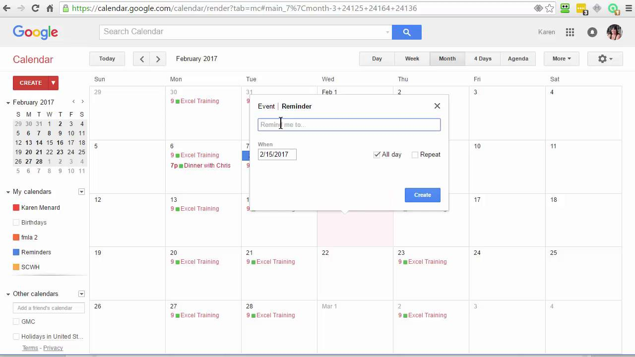 Add Reminders To Google Calendar Desktop By Chris Menard throughout Desktop Calendar Reminder Free Full Version