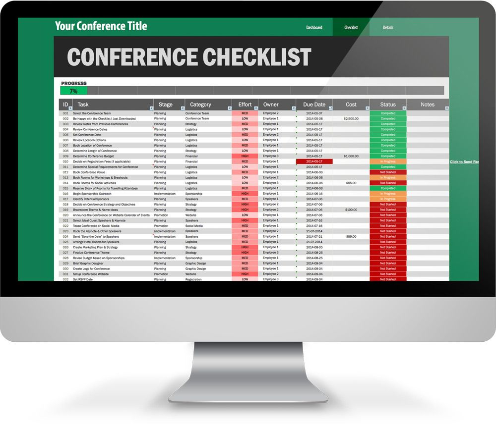 Amazing 161Step Conference Planning Checklist (Excel inside Conference Planning Template Excel