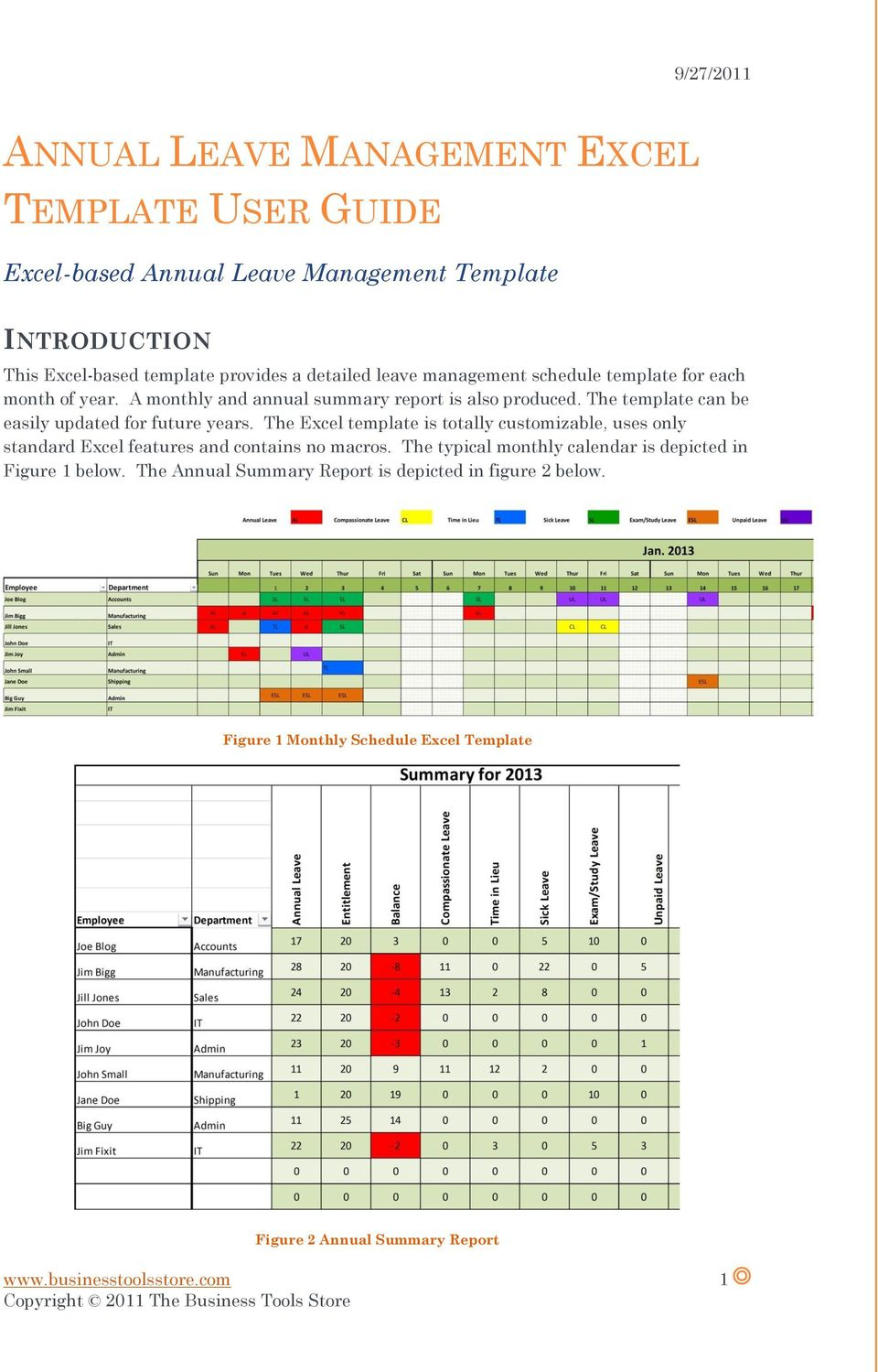 Annual Leave Management Excel Template User Guide  Pdf Free with regard to Annual Leave Calendar Template