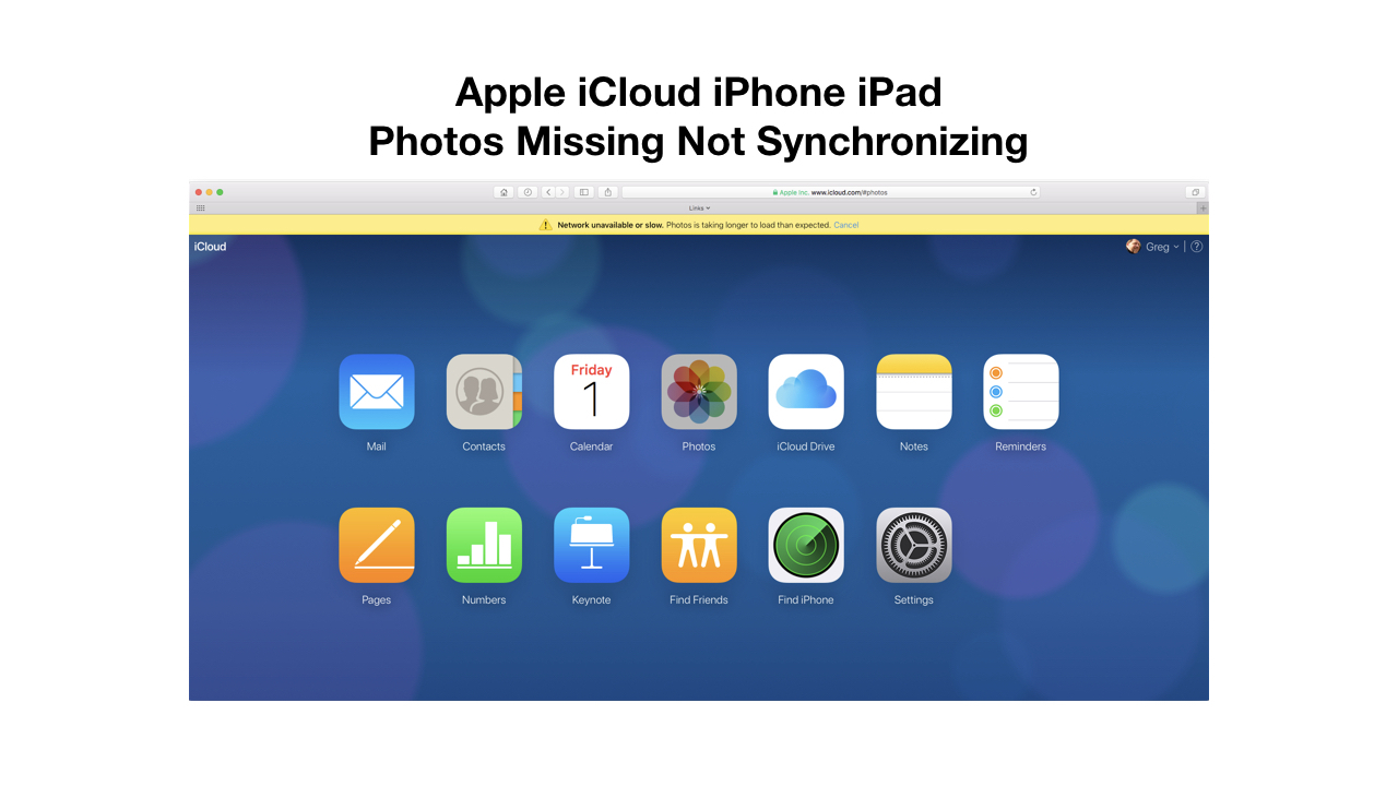 Apple Icloud Iphone Ipad Photos Missing Not Synchronizing within Calendar Icon Missing On Iphone