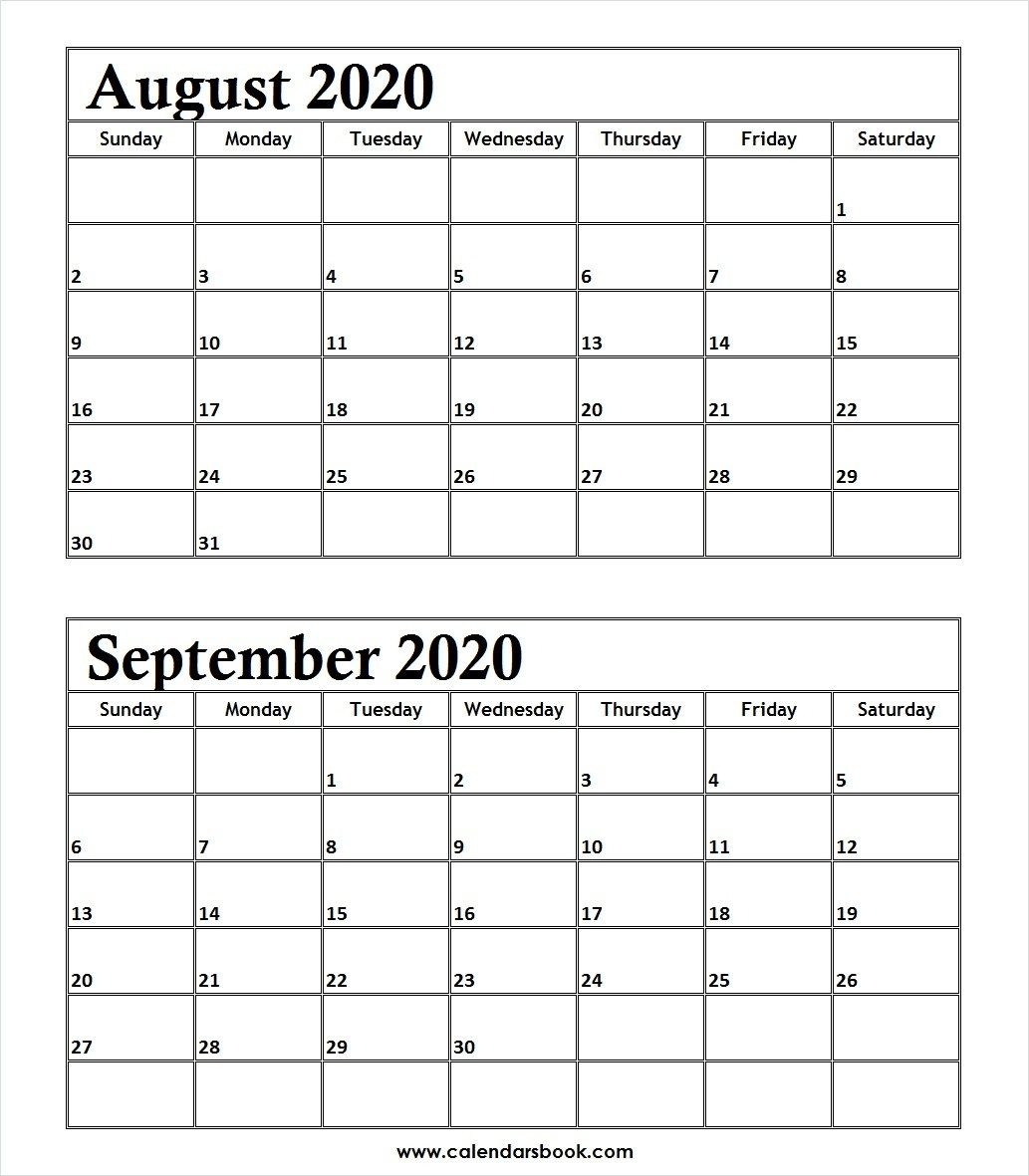 Behavior Weekly Calendar Template Free | Example Calendar throughout August 2020 And September 2020 Calendar