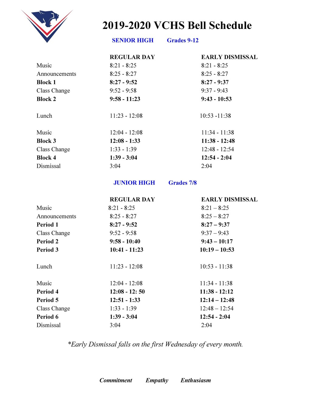 Bell Schedules | Vegreville Composite High throughout Fr Haythorne Calendar