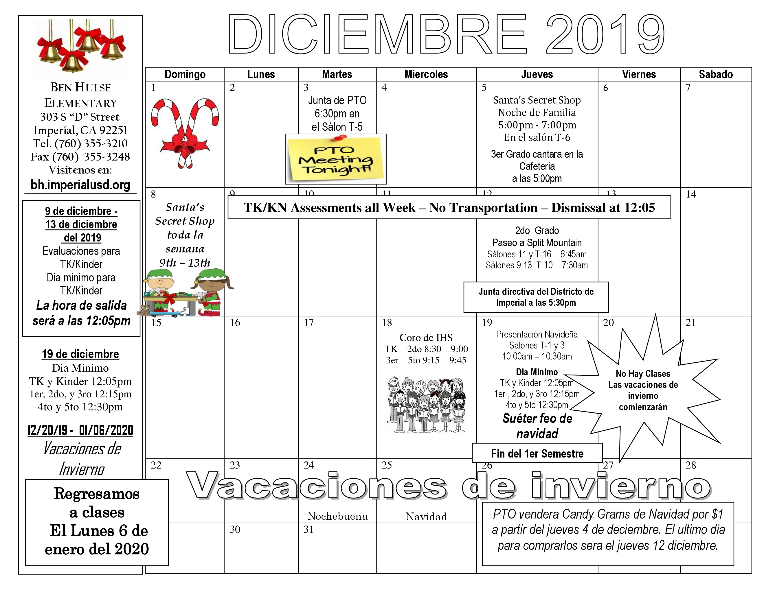 Ben Hulse Elementary School  Monthly Calendar &amp; Activities with Tl Waggoner Calendar