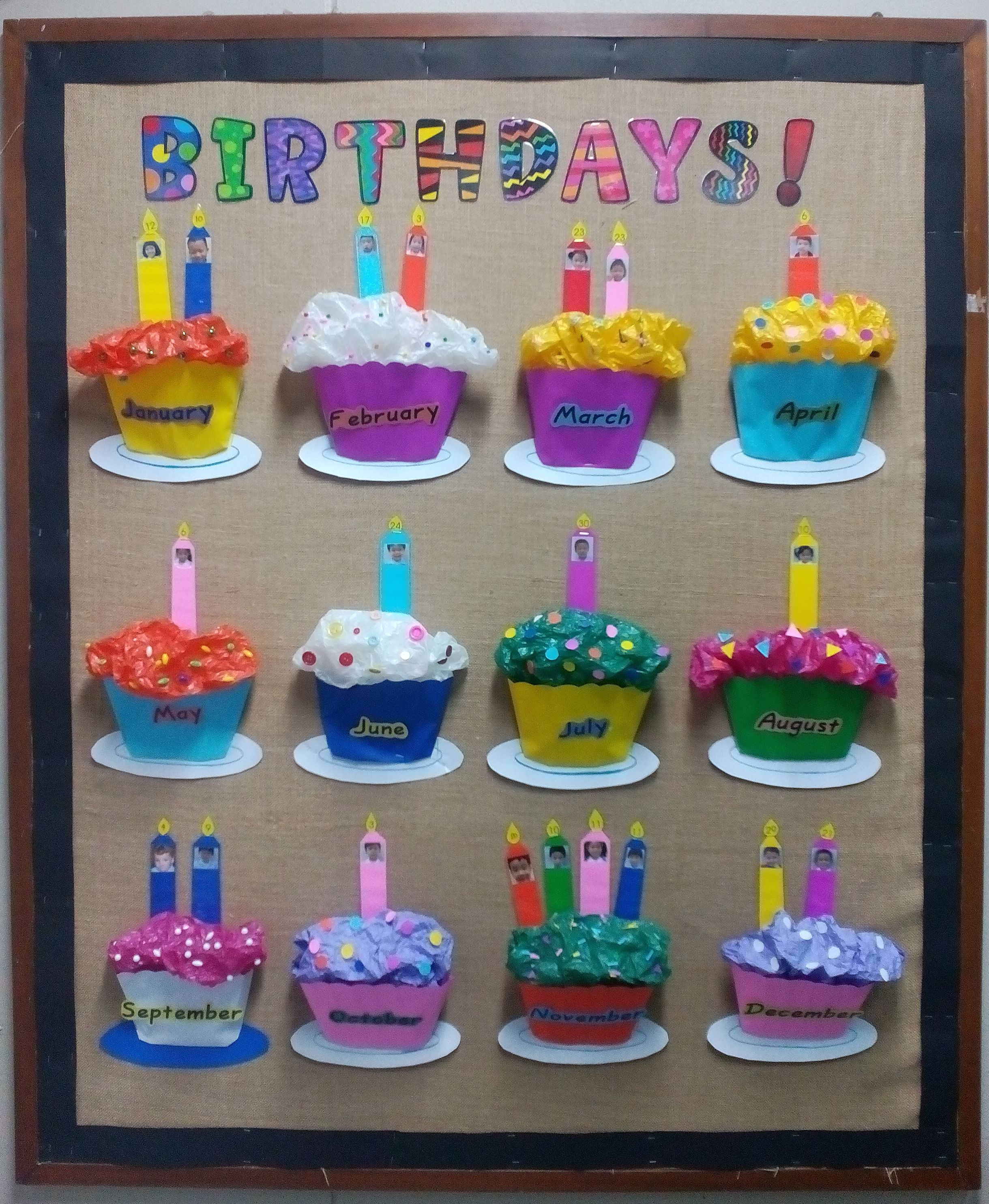 Birthday&#039;s Board Idea For Classes | Classroom Birthday with regard to Birthday Display Cupcakes