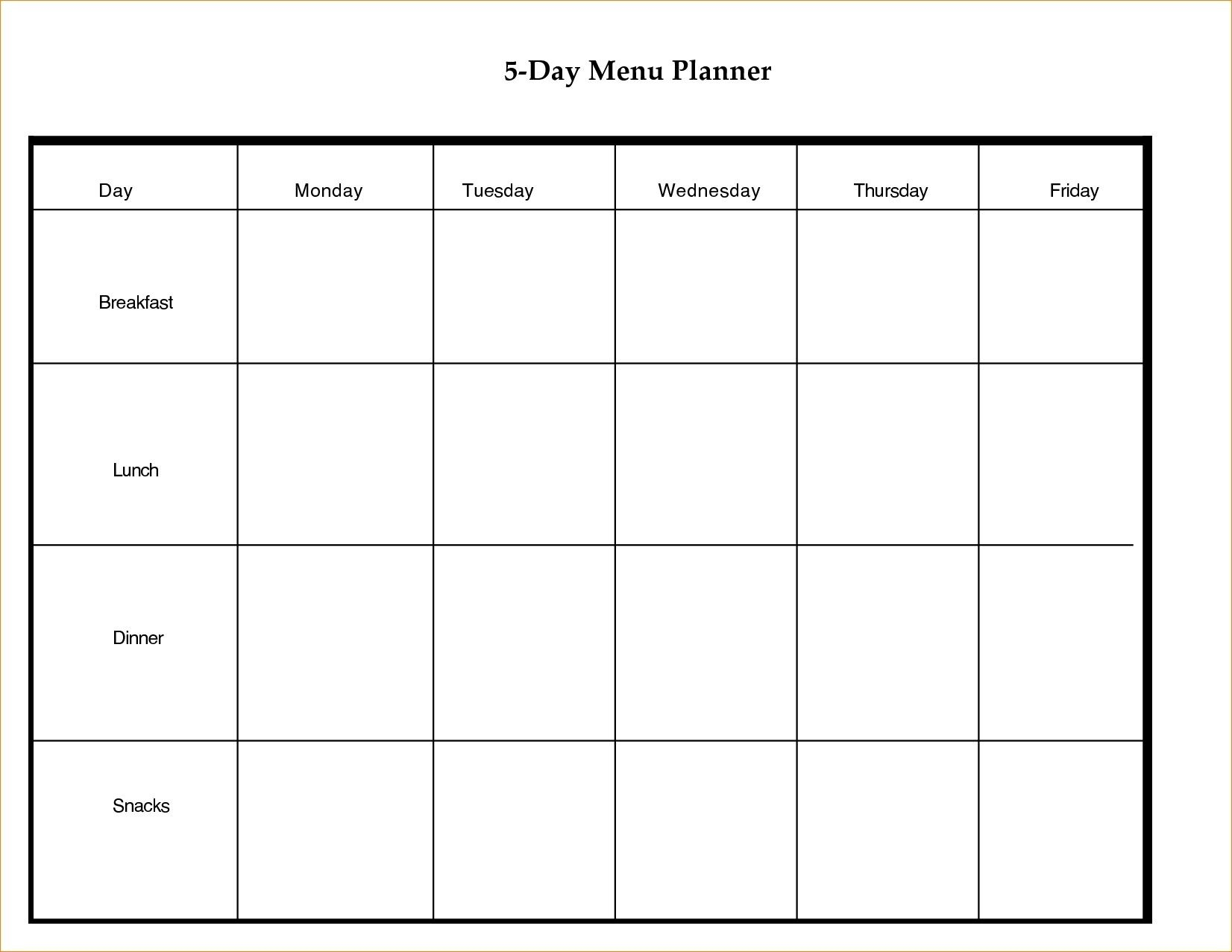 Blank 5 Day Week Calendar | Blank Calendar Template Dowload with 5 Day Weekly Calendar Template