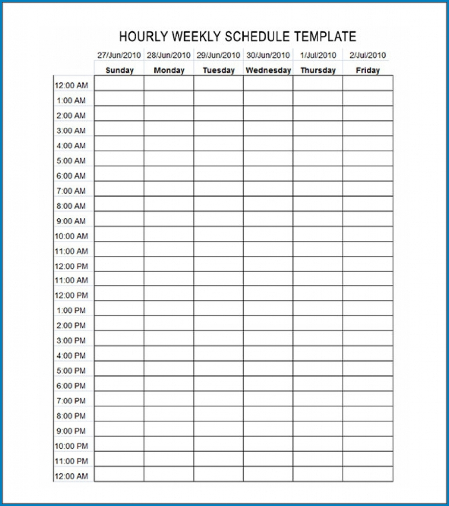 Blank Hourly Schedule  Bolan.horizonconsulting.co inside Hourly Calendar Printable