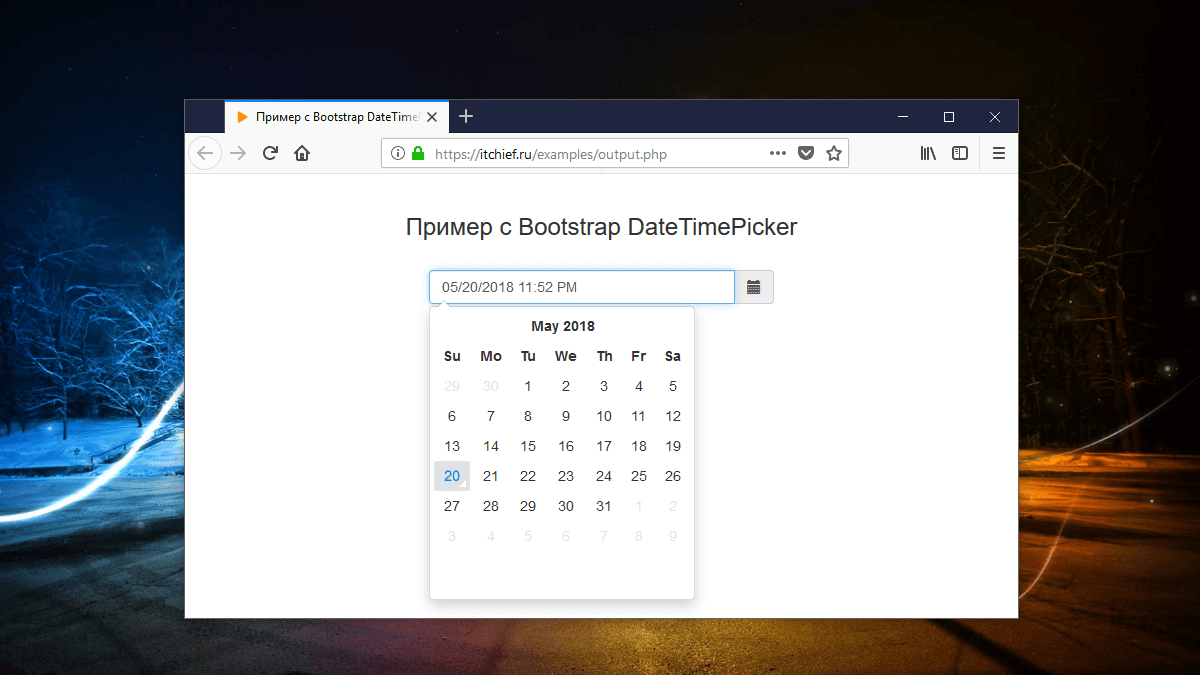 Bootstrap 3 Datetimepicker  Календарь Для Input | Ит Шеф with Bootstrap Calendar Icon
