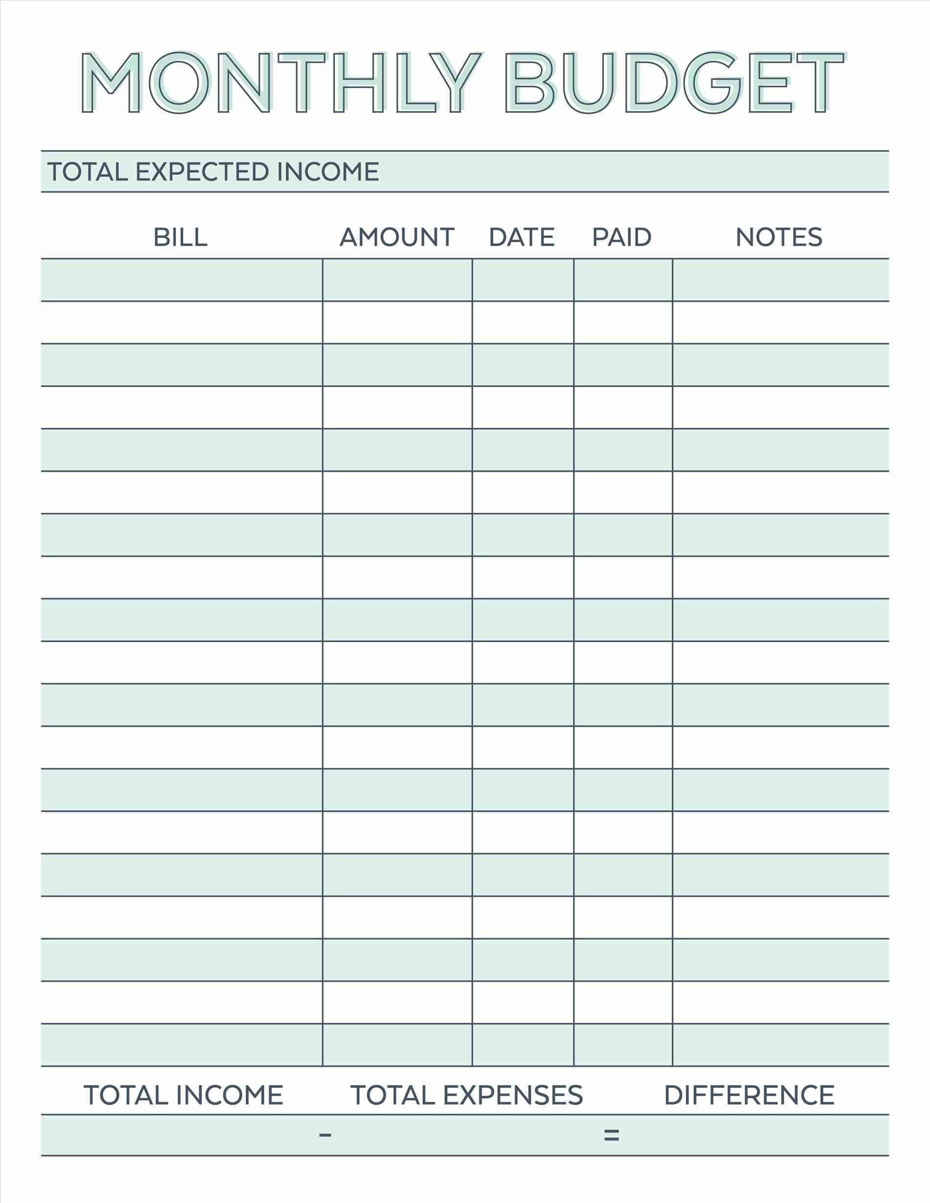 Budget Planner Planner Worksheet Monthly Bills Template Free with regard to Monthly Bill Organizer Template Excel