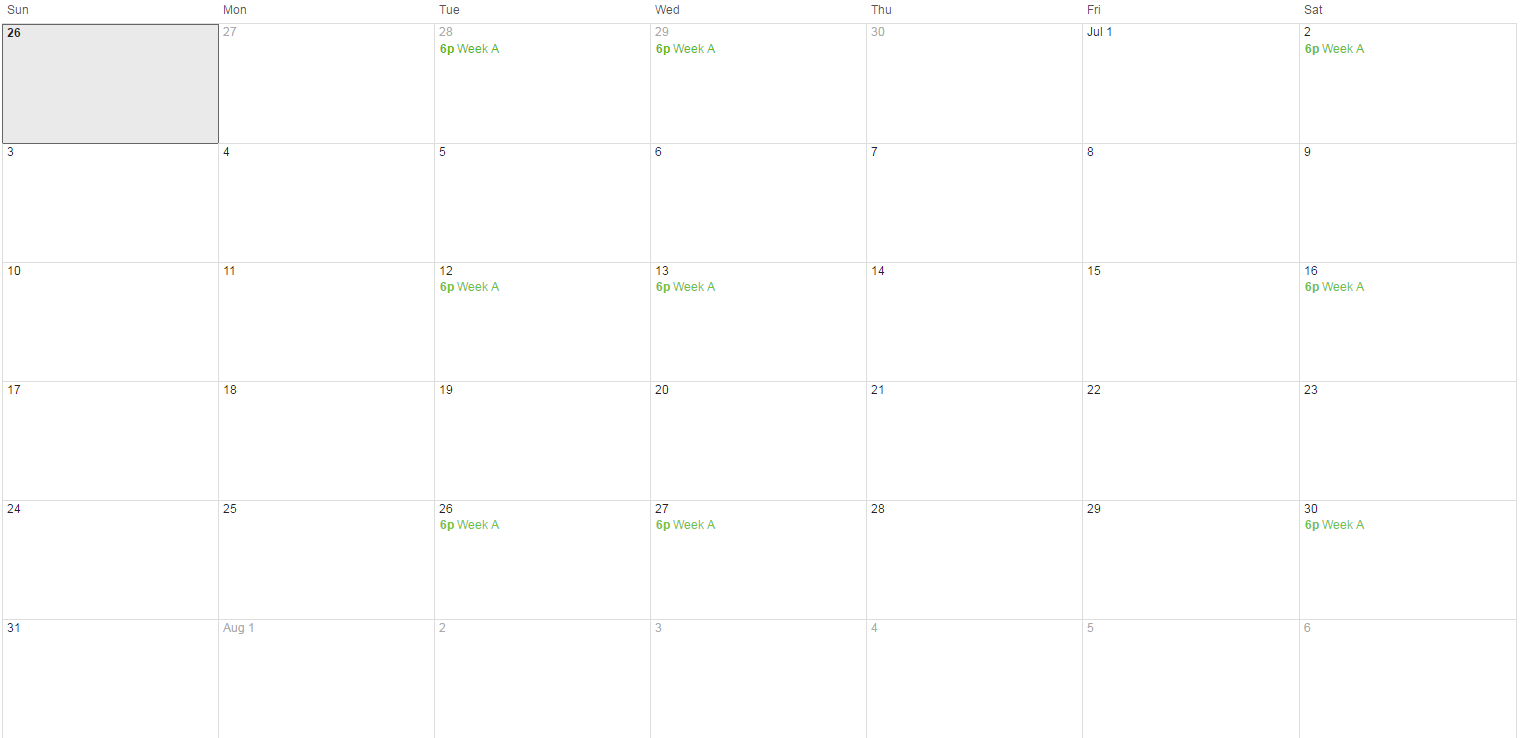 Bug With Recurring Events (Sunday Is Not Of The Same Week As for Monday Through Sunday Calendar