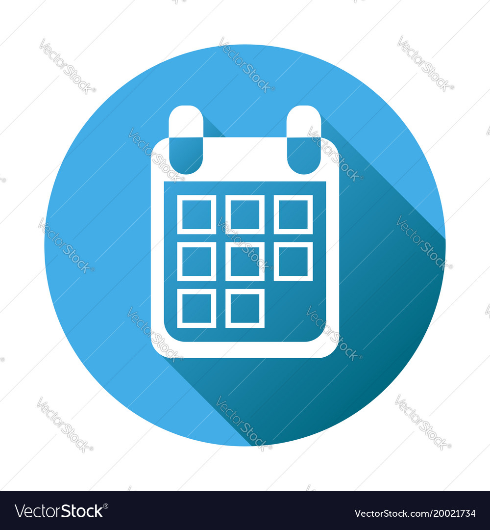 Calendar Icon On Blue Round Background Flat intended for Calendar Icon Round
