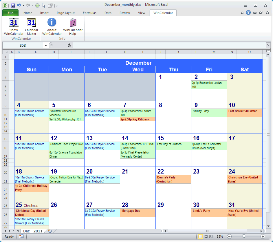 Calendar Maker &amp; Calendar Creator For Word And Excel within Win Calendar Maker