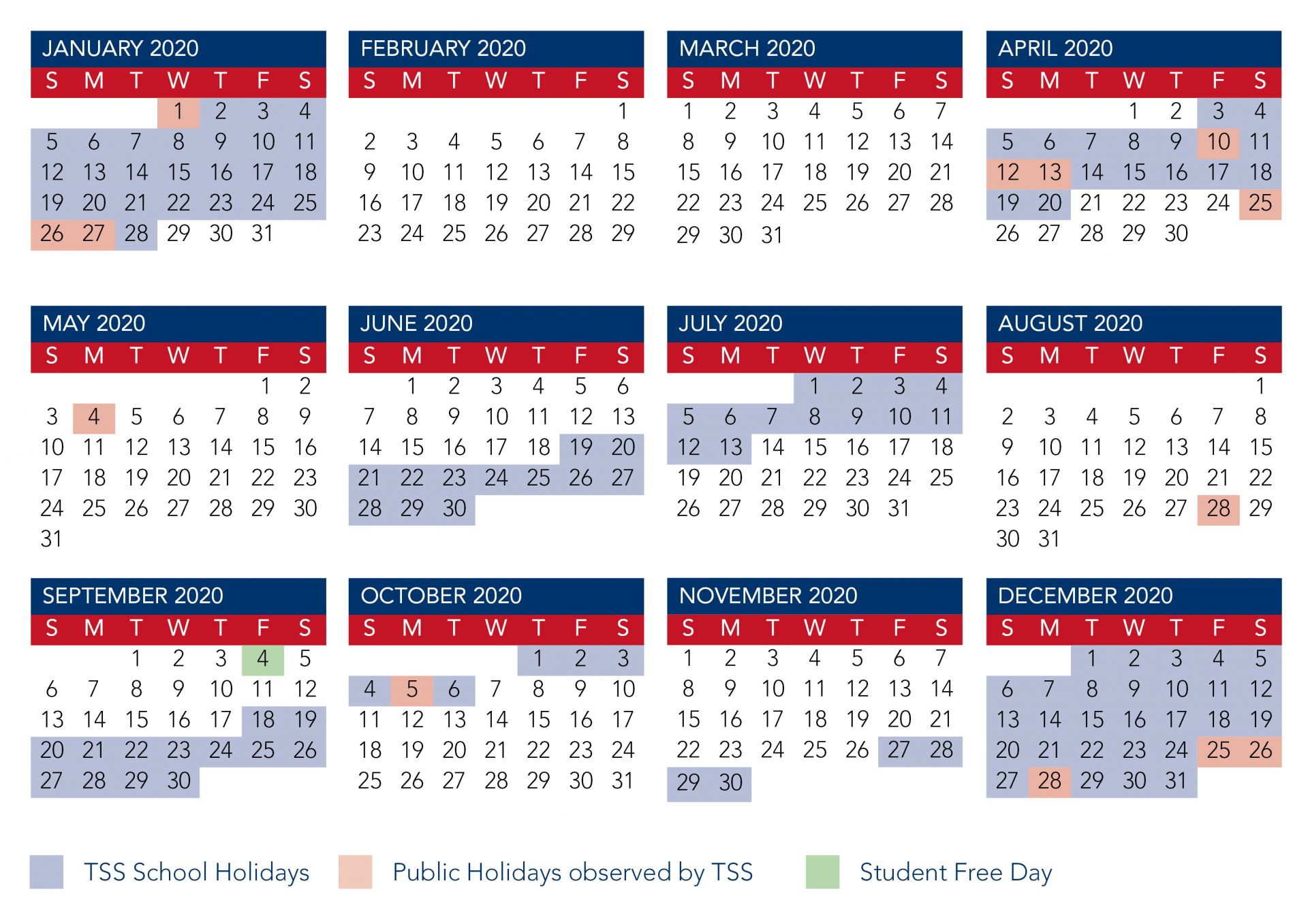 Calendar | The Southport School within Qut Academic Calendar 2020